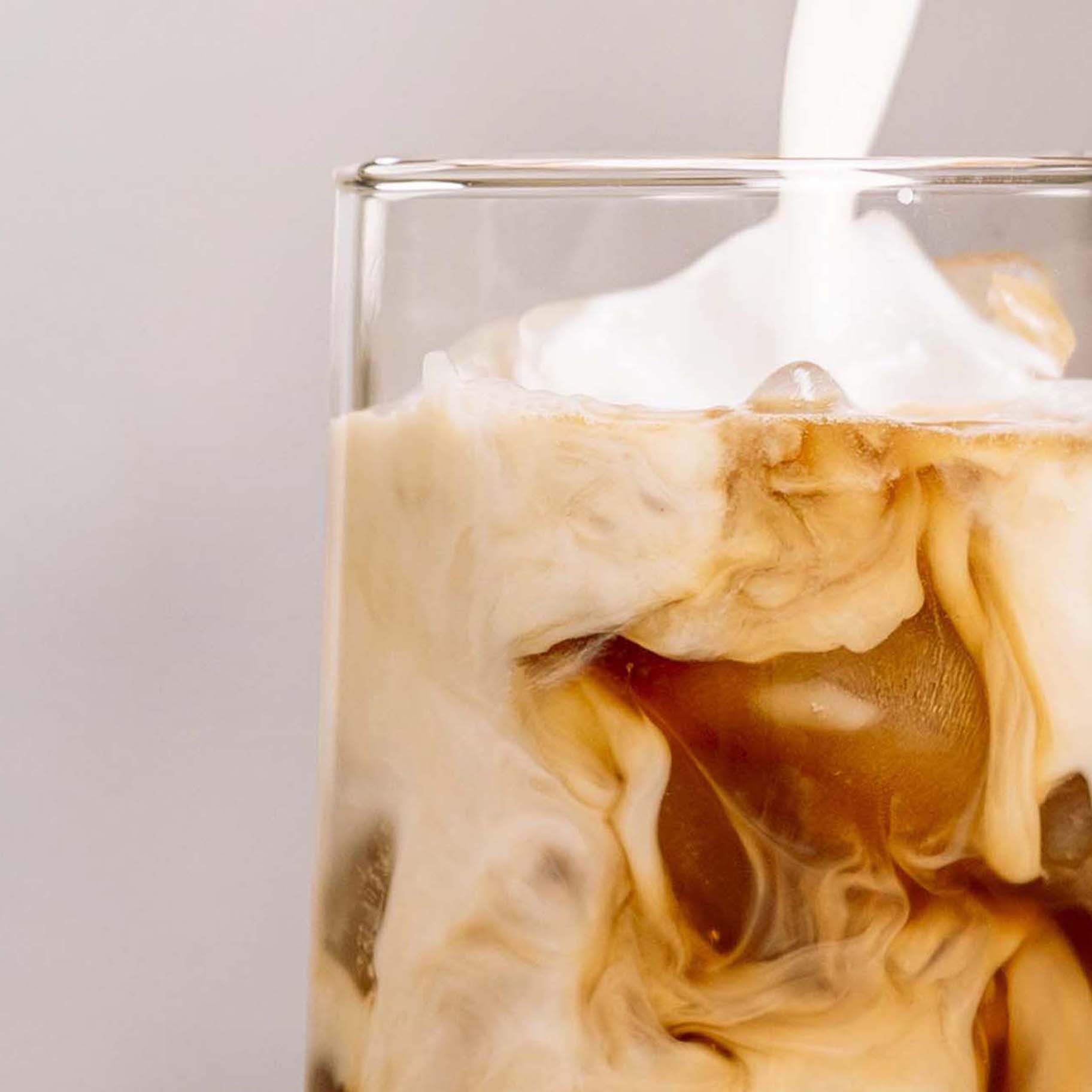Cold Brew coffee, Coffee and Milk, Pouring milk into coffee
